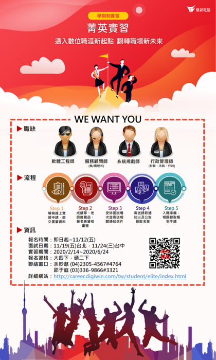 【徵才】鼎新for大四/碩二學生的實習(明年2~6月)已開始報名!圖片